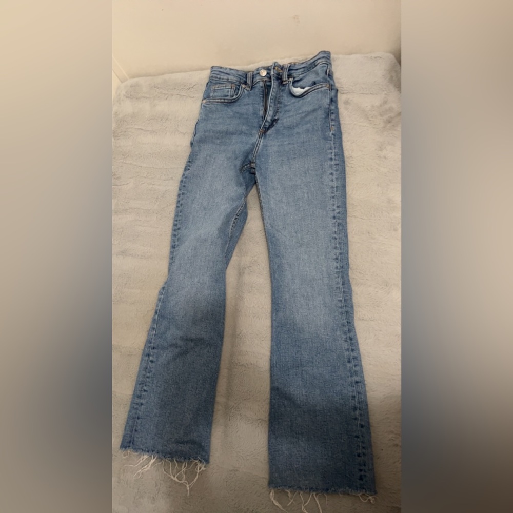 light wash skinny jean bootcut jeans,size2